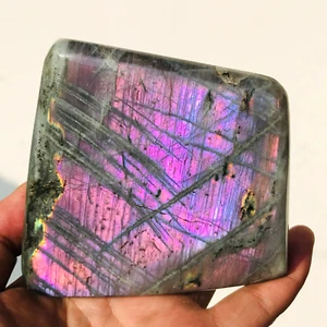 710 g natürlicher lila Flash Labradorit Freiform Kristall Display Probe Heilung - Bild 1 von 10