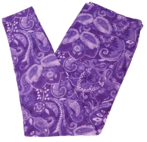 OS LuLaRoe Leggings ~ PURPLE PAISLEY FLORAL PATTERN ~ Sizes 2-10, ONE SIZE - Picture 1 of 4