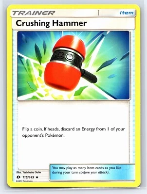 2019 Pokemon TCG Sun & Moon Base Set Crushing Hammer Regular 115/149 - Image 1 of 2