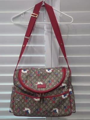 Gucci GG Supreme Baby Diaper Bag Duck Ducks USED Nice Ships Free CC - Image 1 of 4