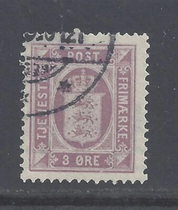 DINAMARCA 1875 OFICIAL 3ö PALE MAUVE PERF 14x131/2 USADO SG O88 - Imagen 1 de 2
