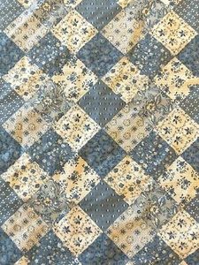 "Edredón tramposo floral azul vintage Joan Kessler Concord tela de algodón 25"" X 42""" - Imagen 1 de 4