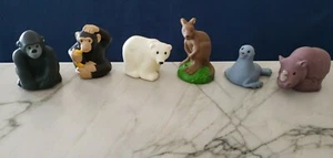 Animali Little People - 6 pezzi. Zoo - rinoceronte, gorilla, scimpanzé, kanga, polare, foca - Foto 1 di 10