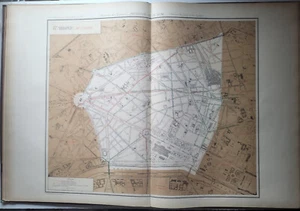 Paris 8 ème - Préfet POUBELLE Très Rare Plan de 1885 - 1/5000 (66,2 x 96 cm) - Picture 1 of 5