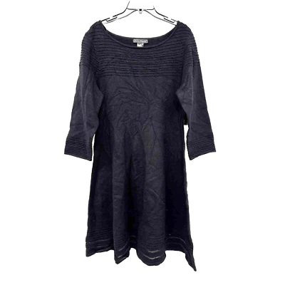 Новый с Ярлыками Sz XL Jessica Howard черный свитер платье. Рукава 3/4. Сетчатые полоски - Изображение 1 из 4