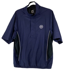 FootJoy DryJoys 2XL Blue Black White 1/2 Zip S/Sleeve Golf Windbreaker Jacket - Picture 1 of 11