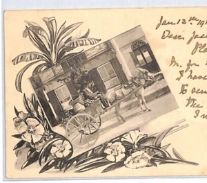 BERMUDA Postcard PPC Undivided Back CART Vignette 1904 HORSES {samwells}YJ131 - Picture 1 of 12