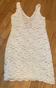 Sexy Vintage Beige Gold Label Victoria Secret transparente Spitze Dessous Nachthemd Slip M - Bild 1 von 10