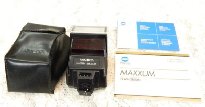 Minolta 2800 AF 2800AF Maxxum Flash w/ Case & Manual - Japan - Image 1 of 4