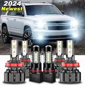 Combo de bombillas LED de haz alto + bajo + luz antiniebla para Chevy Suburban 2015-2020 - Imagen 1 de 11