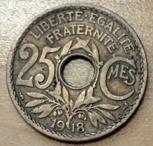 1918 France 25 Centimes WWI Coin - Picture 1 of 2