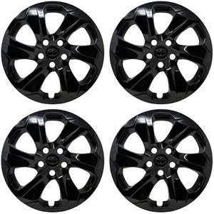 Hubcap Set for Toyota Rav4 2019-2025 OEM Custom Gloss Black Paint 17-inch 61186 - Picture 1 of 4