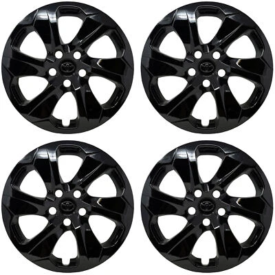 Hubcap Set for Toyota Rav4 2019-2025 OEM Custom Gloss Black Paint 17-inch 61186 - Image 1 of 4