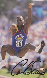 Carl Lewis, American Olympic track & field champion, 9 gold medals, signed card - Picture 1 of 2