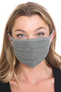 C.C Reusable Washable Knit Ribbed Face Mask - Picture 1 of 30
