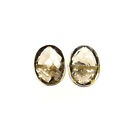 925 SOLID STERLING SILVER FACETED SMOKY QUARTZ STUD EARRING f519