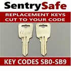 Clés de remplacement Sentry Safe découpées au code codes clés SB0-SB9