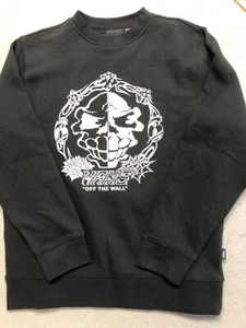 Vans Sweatshirt Boy's Medium New Mister Sinister Black Fleece Pullover Crew - Picture 1 of 5