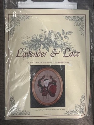 NEW vintage Lavender & Lace Cross Stitch  Kit LL-06 “GIFT OF PEACE" Santa - Image 1 of 2