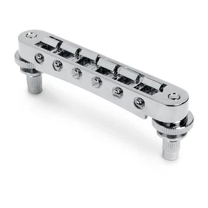 StewMac Nashville Tune-o-matic Bridge, Chrome, with studs and bushings - Picture 1 of 2