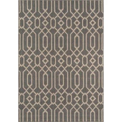 Alfombra exterior enrejado geométrico Momeni Baja Links. Gris 7'10" x 10'10" Foto 1 de 4