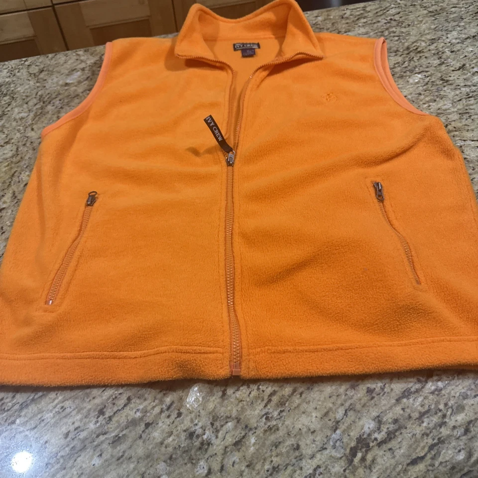 Ivy Crew Orange Fleece Vest Men’s Size XL great condition. See pictures. - Image 1 of 4