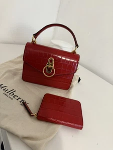 Bandolera Mulberry pequeña Amberley - cocodrilo rojo - Imagen 1 de 10