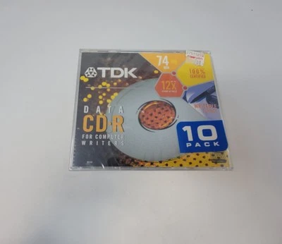 TDK • Data CD-R • 10 PACK • 650 MB 74 MIN • 12x Compatible • New / Sealed - Image 1 of 4