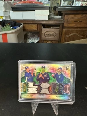 2015 Topps Triple Threads - Relic Combos Ryan Braun, Aramis Ramírez, Carlos... Foto 1 de 2