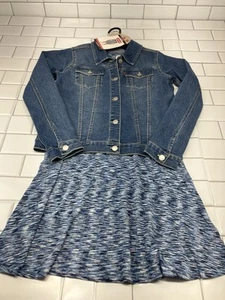 Levi Girl's 2-Piece Denim Jacket & A-Line Style Short Sleeve Dress Set XL 14/16 - Picture 1 of 9