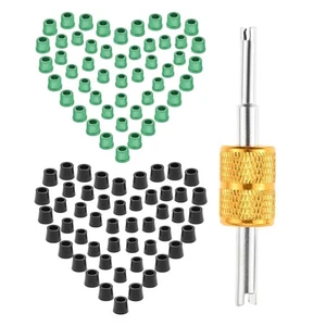 100Pcs 1/4" Quick Coupler Charging Gaskets Rubber with Valve Core Remover Tool - Picture 1 of 8