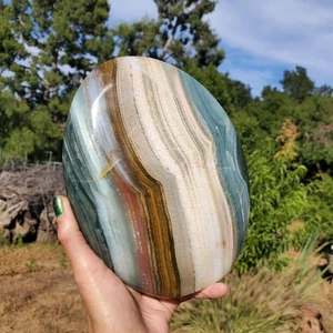 4lbs+ Ocean Jasper Crystal Pink Blue Striped Banded Freeform | 2090 grams - Picture 1 of 10