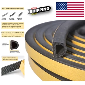 18 Feet D-Shaped Weather Stripping - Easy Install Rubber Seal for Home Comfort - Picture 1 of 9