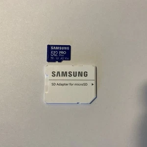 Samsung Pro Plus 512 GB MicroSDXC with matching SD adaptor - Photo 1 sur 1