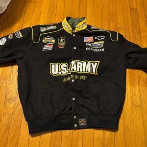 Vintage 2004 US Army 01 JH Design Nascar Racing Jacket Reversible Rare XL - Bild 1 von 9
