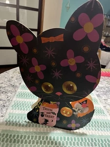 Vintage Mcm 60er Jahre Norcross "Shake-A-Boo." Halloween Die Cut Stand-Up Calico Katze - Bild 1 von 10