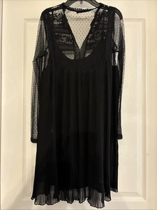 Zara Dress Long Sleeve XS With Slip - Never Worn Elegant - Picture 1 of 5