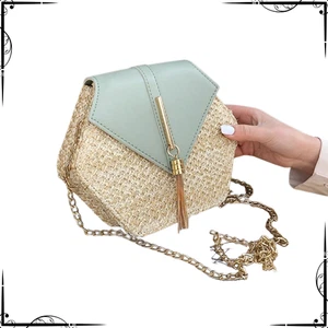 Womens Bag Handbag Shoulder Crossbody Boho Beach Straw Trendy Lightweight Lady - Bild 1 von 12