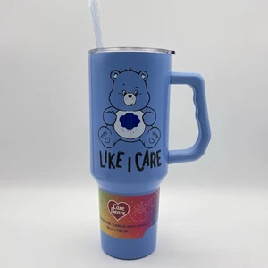 Care Bears Blau Edelstahl Becher mit Strohhalm & Griff, 40 Unzen - Bild 1 von 6