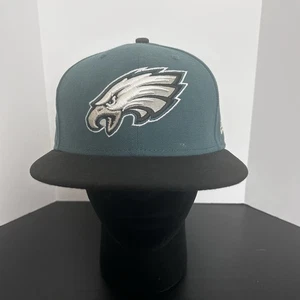 Gorra Philadelphia Eagles New Era 59FIFTY 7 1/4 ajustada verde negra ala plana - Imagen 1 de 11