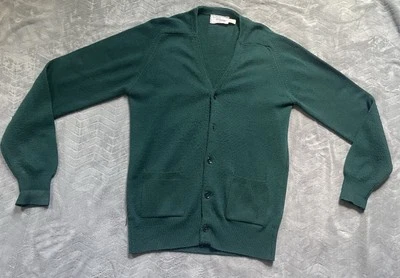 Vtg McGregor Bristol Cardigan Grandpa Sweater Green Pockets Size L/Xtra Long - Image 1 of 4