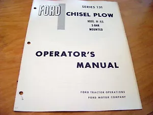 Ford 131 Chisel Plow M 3-Bar Mounted Operator's Manual - Picture 1 of 1