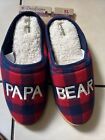 Dearfoams Papa Bear Memory Foam men’s Slippers Plaid Size  XL 14-14 . NEW