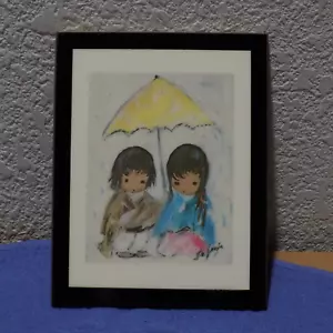 Targa in legno Ted DeGrazia che cammina sotto la pioggia - Foto 1 di 10