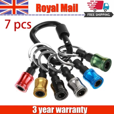 7x Hex Shank Screwdriver Bit Holder Extension Bar Tough Keyring Keychain Driver - Image 1 of 4