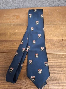 Krawatte Markenlos dunkelblau unbekannt Schild Logo - Bild 1 von 3