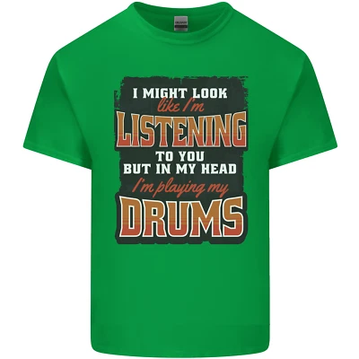 Camiseta My Head I'm Playing Drums Drummer niños niños niñas Foto 1 de 4