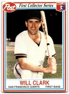 1990 Post Cereal Will Clark San Francisco Giants #7