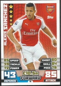 TOPPS MATCH ATTAX 2014-15- #015-ARSENAL & CHILE-ALEXIS SANCHEZ - Picture 1 of 1