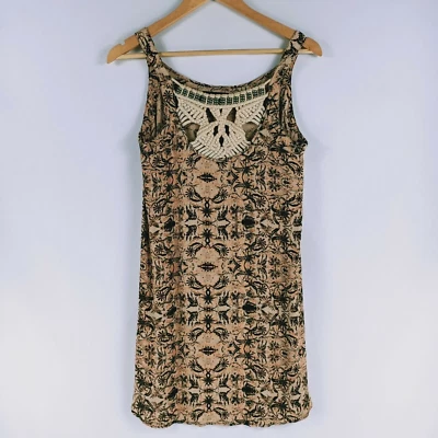 Vestido Wish Talla 10 Oráculo Sin Mangas Cuentas Corto Ligero Verano Azteca Coral Óxido Foto 1 de 4